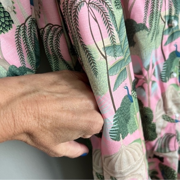 The Boho Maxi Dress Vibrant Peacock Blue Door Boutique Pink Gorgeous Button S - Picture 8 of 10